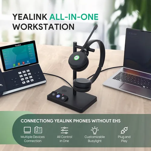 Vista 4 de Yealink WH62 Dual UC DECT Auriculares inalámbricos para teléfono IP y PC