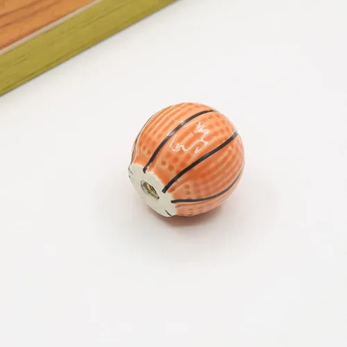 Vista 4 de Pomos de cerámica pesada para baloncesto, 4 piezas de pelota deportiva temática de fiesta para niños y bebés, decoración del hogar, manijas