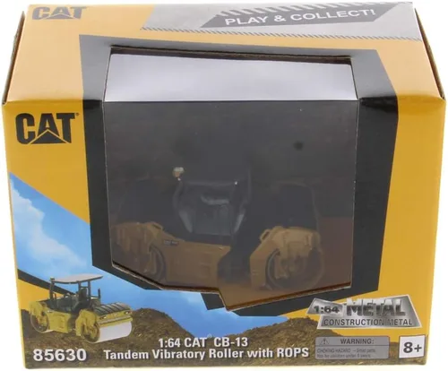 Vista 9 de Diecast Masters 1:64 Caterpillar CB-13 Roller with ROPS, Play & Collect Series Cat Trucks Equipo de construcción Modelo a escala coleccionable