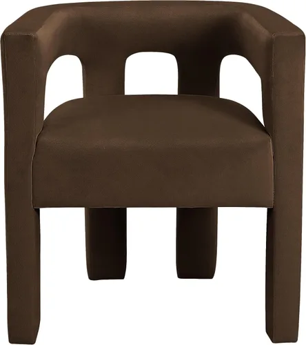 Vista 5 de Meridian Furniture 889Brown-C Colección Athena Moderna Silla de comedor contemporánea tapizada en terciopelo con terciopelo marrón suave, 25" An x