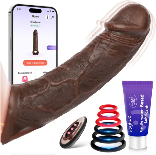 Vista 11 de Funda para Pene Vibrador de Funda para Polla - FYSHAVO 5 en 1 Juguetes Sexuales Masculinos Realistas para Adultos para Hombres Extensor de Pene
