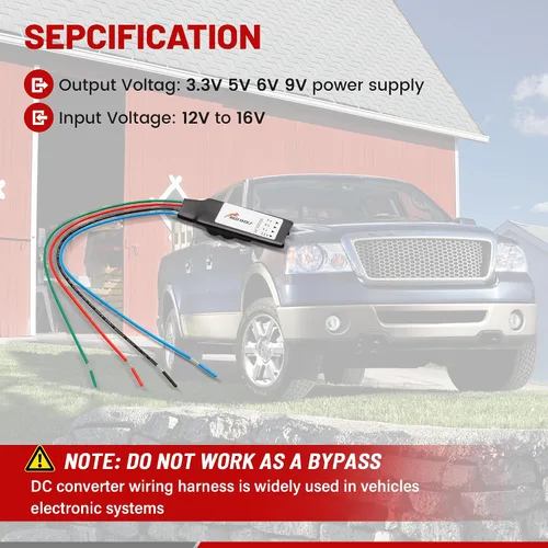 Vista 2 de RED WOLF Regulador de voltaje DC 12V a 3.3V 5V 6V 9V convertidor reductor adaptador de voltaje de fuente de alimentación, salida 2A corriente máxima