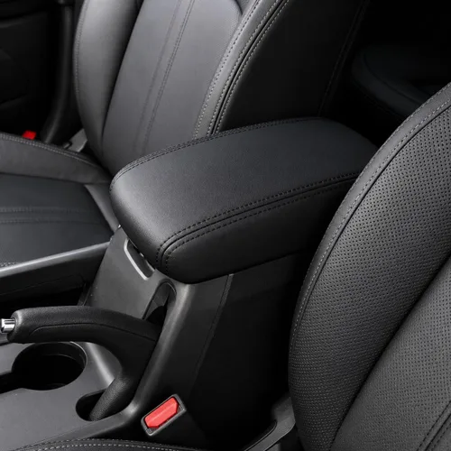 Vista 42 de Great-luck Funda de cuero para consola central, almohadilla para reposabrazos, accesorios de cubierta de caja (costuras rojas) para BMW X1 2023 2024