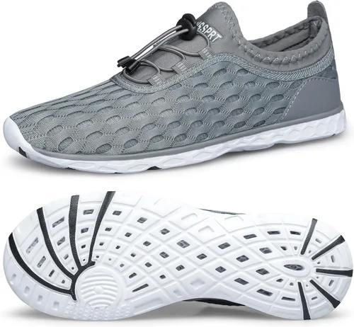 Vista 15 de DOUSSPRT Men's Water Shoes Quick Dry for Beach Swim Pool Fishing Negro (Allblack)