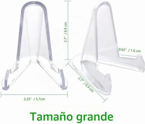 Vista 3 de LRANFOW Soporte de tarjetas de acrílico grueso, soporte para mini caballete, soportes para tarjetas deportivas, soporte de tarjetas graduadas