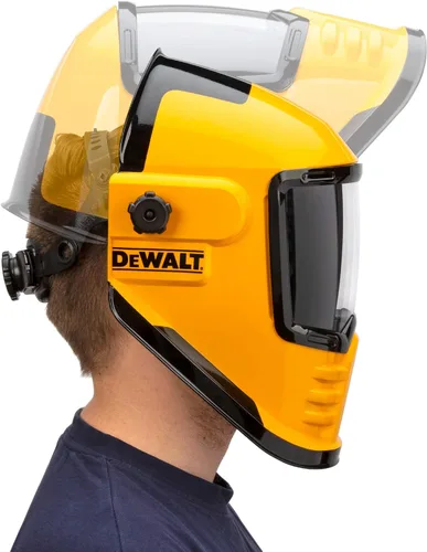Vista 8 de Dewalt Casco de soldadura de oscurecimiento automático de visión amplia, tres modos de oscurecimiento, 4 sensores de arco rápido relámpago, lentes