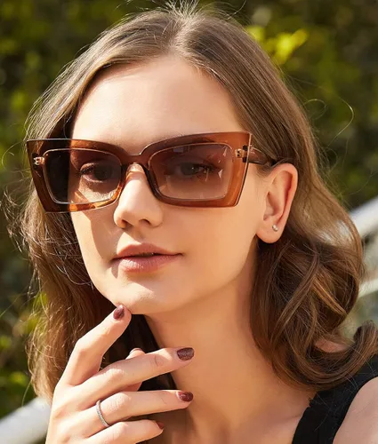 Vista 2 de MRJHS Gafas de sol vintage para mujer ojo de gato gafas de sol retro marco cuadrado gafas UV400 protección moda