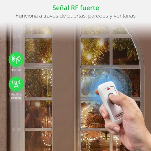 Vista 4 de Toma de control remoto, interruptor de enchufe eléctrico inalámbrico TESSAN para luces, lámparas, ventiladores, rango RF de 100 pies, 1200 W
