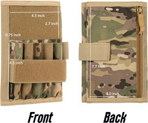 Vista 7 de KOSIBATE Funda militar para cuaderno, funda de libro de líder táctico con soporte para bolígrafo, 8 x 5 pulgadas (camuflaje verde)