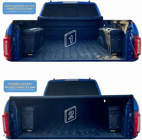 Vista 3 de Mamoru Cubierta de cama suave enrollable de 5.0 pies compatible con Toyota Tacoma 2005-2015 cubierta de vinilo Tonneau Fleetside Soft Roll Up