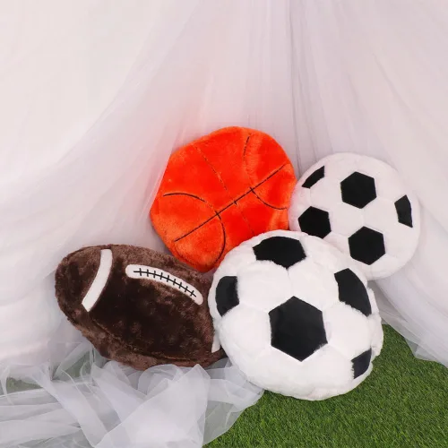 Vista 5 de haozaikeji Plush Soccer Ball Pillow Soft Sports Ball Throw Pillow Stuffed Basketball Pillows Football Pillows Decorative Couch Cushion for Bed