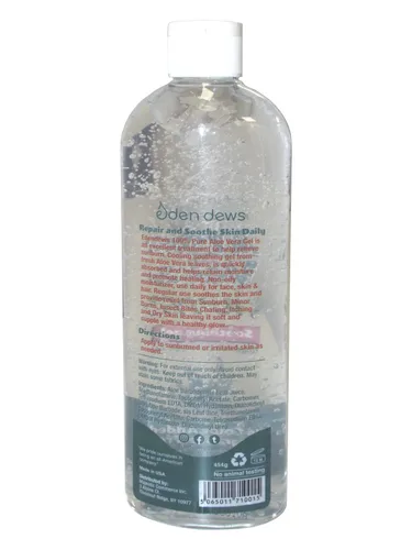 Vista 7 de Eden Dews Gel orgánico de aloe vera 100% gel, hidratante, cuidado de la piel y el cabello, fabricado en Estados Unidos, sin perfume (1, (2 onzas)
