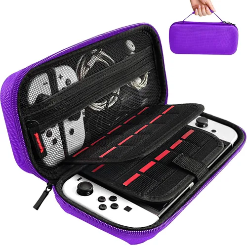 Vista 8 de daydayup Switch Carrying Case Compatible with Nintendo Switch 2, with 24 Games Cartridges Protective Hard Shell Travel Carrying Case Pouch for