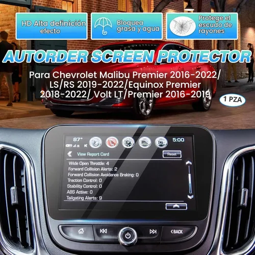 Vista 2 de Autorder Protector de pantalla para Chevrolet Malibu Premier 2016-2026/LS/RS 2019-2026/Equinox Premier 2018-2024/Volt LT/Premier 2016-2019 Película