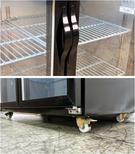 Vista 5 de Enfriador de barra trasera de cerveza 60 "Refrigerador comercial NSF Display Cooler 2 Puerta de vidrio 15.8 pies cúbicos 446 litros UUB24-2.12 oz