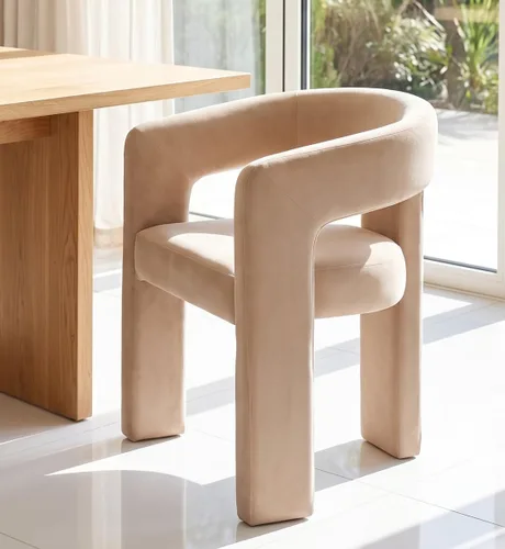 Vista 46 de RIVOVA Silla de comedor moderna de barril, silla lateral acolchada en lino con brazos cómoda para tocador, silla para comedor, sala de estar