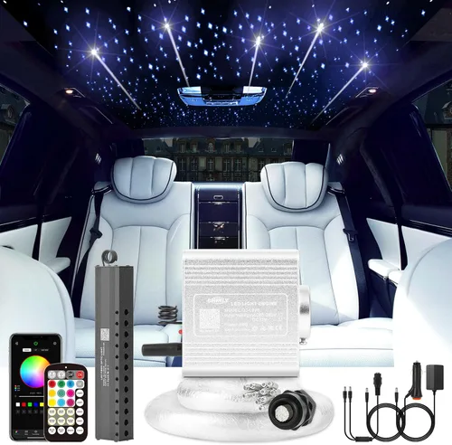 Vista 14 de CHINLY Starlight - Kit de luces de estrella para techo de automóvil, 500 luces de fibra óptica (0.03 pulgadas + 0.04 pulgadas + 0.06 pulgadas) 13.1
