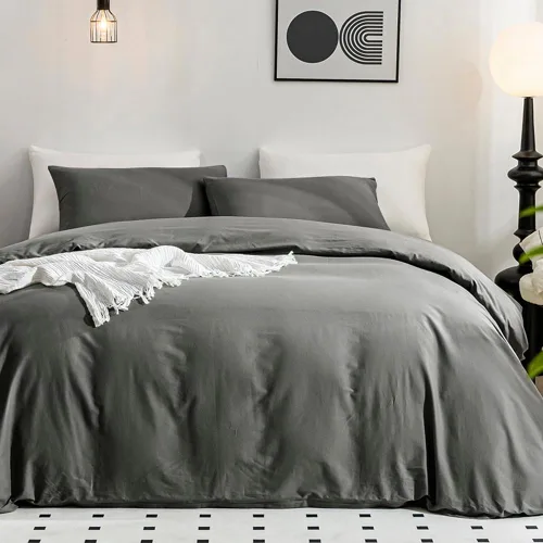 Vista 14 de JELLYMONI Funda de edredón tamaño individual, funda de edredón 100% algodón lavado con textura similar al lino, ropa de cama transpirable y suave