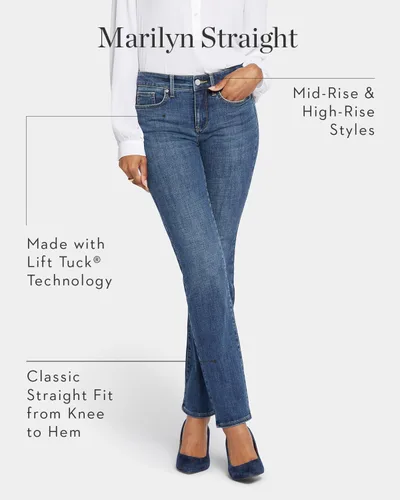 Vista 6 de NYDJ - Jeans rectos Marilyn Straight in Husk