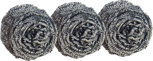 Vista 7 de Scotch-Brite Estropajos de Acero Inoxidable, Almohadillas de Limpieza para Suciedades Duras Incruadas, Estropajos de Metal para Limpiar Platos, 3