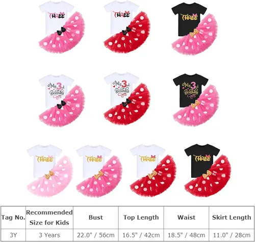 Vista 7 de Conjunto de falda de princesa con diseño de lunares para bebé, para el primer cumpleaños de niñas