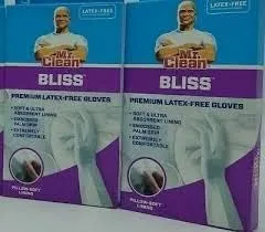 Vista 2 de Mr. Clean Guantes prémium sin látex Bliss tamaño mediano (paquete de 2 pares)