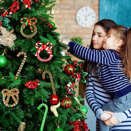 Vista 7 de UPINS 1200 cuentas de Navidad para adornos de árbol de Navidad de bastón