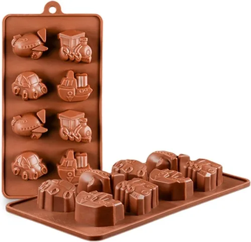 Vista 11 de Joyeee Molde de silicona para pastel de tren, 1 molde antiadherente de 6 cavidades para hornear para brownies de chocolate, tazas de magdalenas