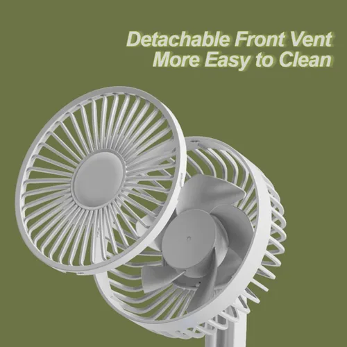 Vista 6 de Ventiladores de mesa portátiles de 5 pulgadas con clip, cabezal oscilante de 120° hacia arriba/abajo, indicador LED ajustable, ajuste