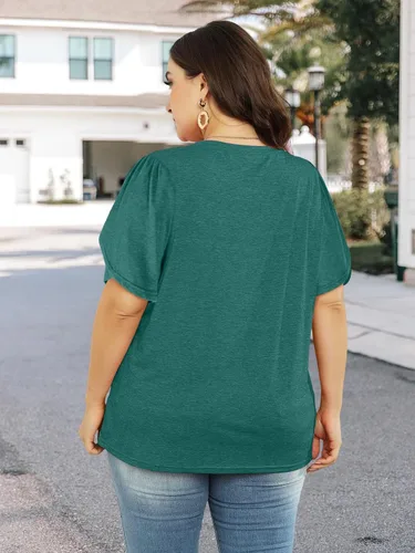 Vista 4 de Camiseta de manga corta con estampado de diente de león para mujer, con estampado floral