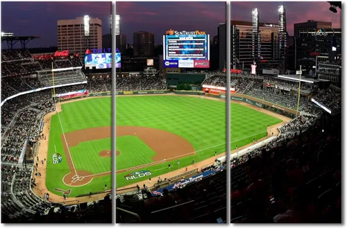 Vista 33 de TUMOVO Arte de pared en lienzo para estadio deportivo, arte de pared de campo Wrigley en Chicago, pinturas de Chicago, impresiones sobre lienzo