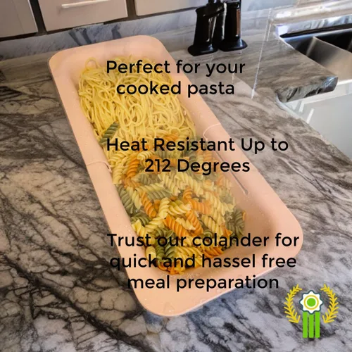 Vista 6 de Colador extensible para colocar sobre el fregadero - Colador extensible para fregadero - Lavar frutas y verduras. Escurrir pasta y platos cocidos