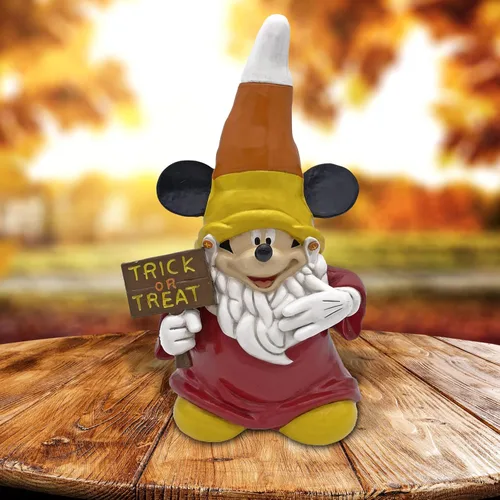 Vista 2 de Disney Mickey Mouse Trick or Treat Gnome Halloween - Estatua de jardín al aire libre, 10 pulgadas de alto, producto oficial de Disney