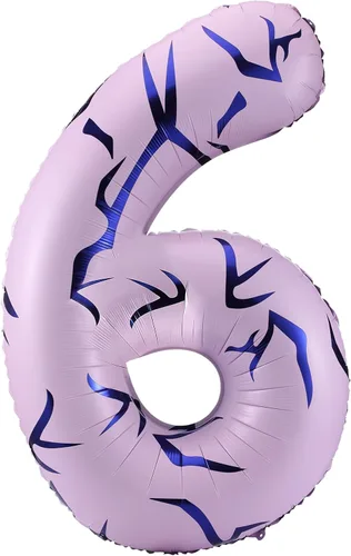 Vista 12 de Globo número 0 de 40 pulgadas con nubes rosadas, diseño de tatuajes, globos de papel de aluminio de números grandes para fiesta temática de granja