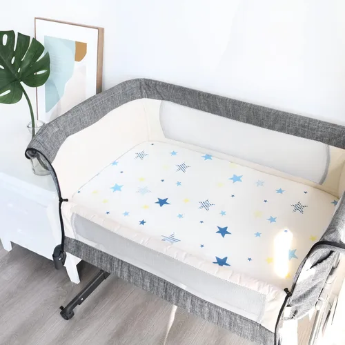 Vista 5 de Sábanas de moisés de muselina aptas para colchones de Halo, Dream on Me, Fisher Price, Delta, Graco y otros colchones ovalados y de reloj de arena