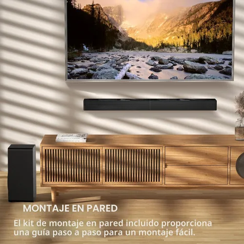 Vista 5 de Barra de sonido LARKSOUND de 2.1 canales con subwoofer, barra de sonido de 31" para Smart TV con HDMI, óptico, AUX, Bluetooth, USB - Sistema