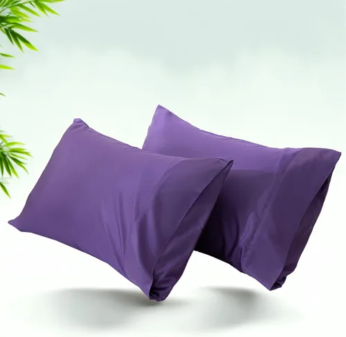 Vista 29 de Fundas de almohada tamaño estándar paquete de 2, fundas de almohada de rayón de bambú refrescantes con cierre de sobre, fundas de almohada frescas