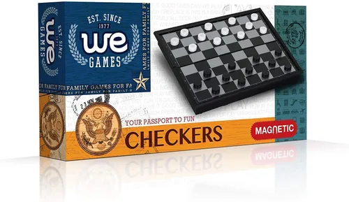 Vista 5 de WE Games Travel Magnetic Checkers Set -Travel Games for Adults, Magnetic Travel Games, Checkers Board Game, Pocket Games for Vacation, Portable