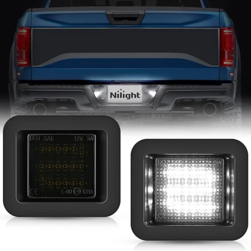 Vista 20 de Nilight Luces de placa de vehículo, lente transparente, luz blanca, 6000K, paquete de 2 unidades Transparente Durango 2014-2023