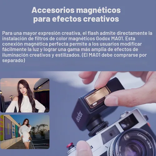 Vista 5 de GODOX iM30Pro iM30 Pro iFlash Cámara Flash para Canon Sony Nikon Fuji Panasonic Olympus Pentax y otras cámaras DSLR, cabezal inclinable, modo