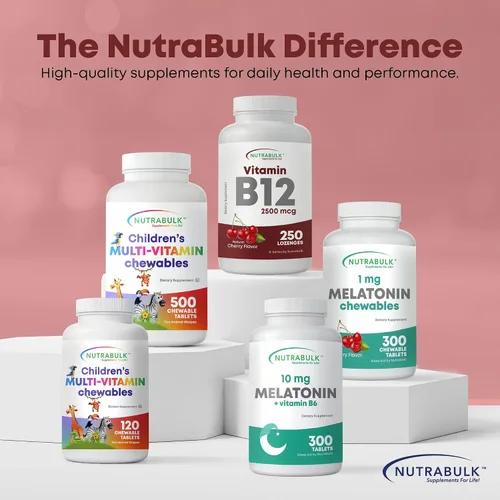 Vista 8 de NutraBulk Vitamina B12 Pastillas de disolución rápida de 2500 mcg - Sublingual B-12 con sabor a cereza - Suplemento de vitaminas B12