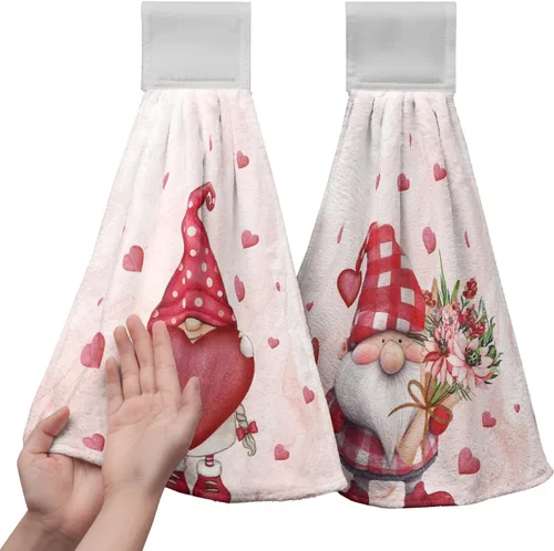 Vista 70 de Honey Bee - Juego de 2 toallas colgantes de cocina de verano con lunares y lazo para colgar, toallas de cocina de granja amarillas, suaves