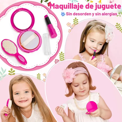 Vista 2 de Officygnet Bolso de Juguete para Niñas, 1, 2, 3 Años de Edad, Bolso de Niña Pequeña Juguetes con Kit de Maquillaje de Fantasía, Juguete de Juego
