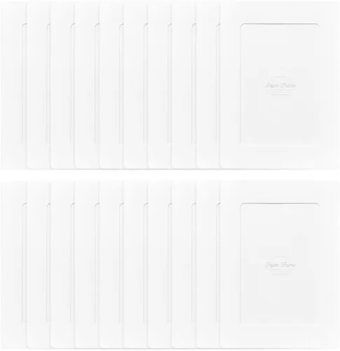 Vista 12 de Monolike Marcos de fotos de papel de 4 x 6 pulgadas, color negro, paquete de 20 unidades, se adapta a fotos de 4 x 6 pulgadas