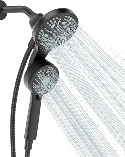 Vista 11 de Cabezal de ducha de lluvia Cobbe de 11.8 pulgadas con 6 modos de aspersión manual, juego de cabezal de ducha de alta presión con brazo de extensión
