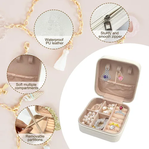 Vista 4 de 6 cajas de joyería (esmeralda) (blanco)