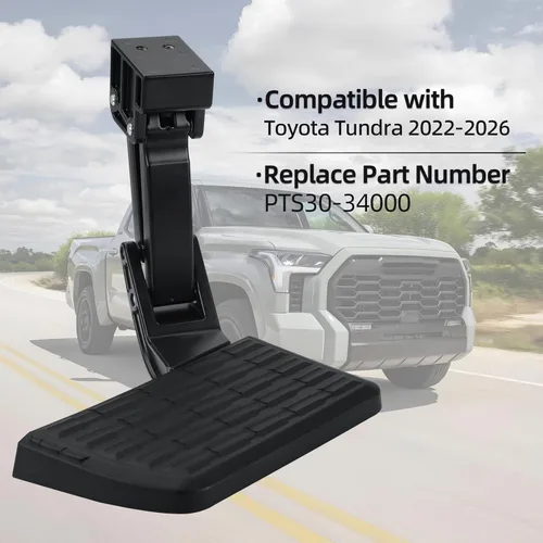 Vista 2 de PTS30-34000 - Escalón plegable para camión compatible con Toyota Tundra (2022-2024), escalón de parachoques trasero retráctil, fácil de instalar