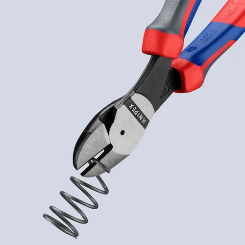 Vista 6 de KNIPEX 74 22 200 Comfort Grip - Alicate de corte diagonal angular de alto apalancamiento, 8 pulgadas, ángulo, agarre cómodo