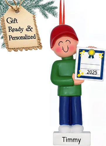 Vista 8 de Adornos de graduación personalizados para la clase de 2025, adornos de árbol personalizados para 2025, regalos de graduación personalizados