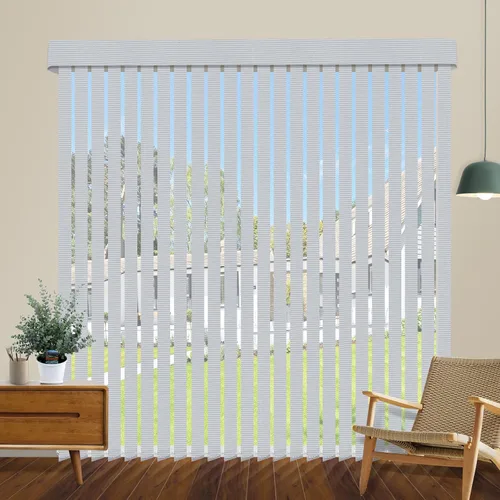 Vista 13 de Persianas verticales opacas sin cordón, persianas de tela con listones de 3.5 pulgadas, persianas verticales con protección UV, tamaño súper grande